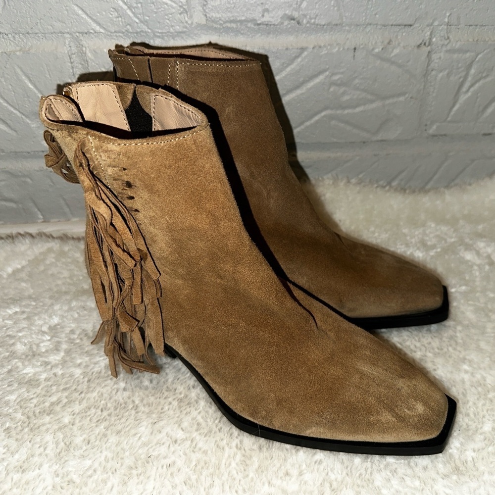 New ALL SAINTS  Layla Suede Fringe Boots Size 37 - Picture 3 of 16